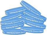 Supporting, Admiring, Honoring Silicone Wristband Bracelet for Prostate Cancer, Graves' Disease Awareness - Light Blue (10 Pack)