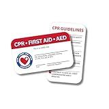 CPR and First Aid AED Certification Cards | 5 pk 2.25x3.5” Plastic Wallet Sized Quick Reference Guide Fill Out Name Training Certificate