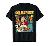 Sick Sad Fiction Unisex-Adults Black Modern Humorous Cartoon T-Shirt