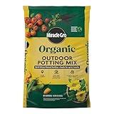 Miracle-Gro Organic Outdoor Potting Mix, for Outdoor Container Plants, Contains Quick-Release Natural Fertilizer, OMRI Listed, 16 qt.
