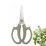 Leize Flower Scissors, Premium Thickened Stainless Steel Floral Shears, Strong Pruner for Flowers, Branches and Leaves (Grey Green Slender)