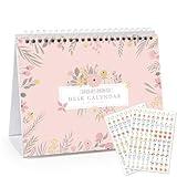 Small Desk Calendar 2025-2026, Mokani Standing Desktop Calendar (July 2025-December 2026), Academic Flip Calender with Stickers & US Holidays Marked (8"x6")