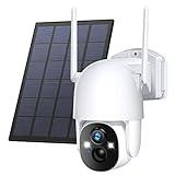 Poyasilon Solar Security Cameras Wireless Outdoor, Wireless Cameras for Home/Outdoor Security, 355°PTZ, 3MP 2K FHD WiFi Camera with Spotlight, Motion Detection, Siren, Color Night Vision, SD/Cloud