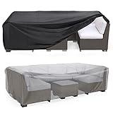 Heavy Duty Patio Furniture Covers Waterproof, Mrrihand Patio Furniture Outdoor Sectional Sofa Set , Patio Table and Chair Set Cover 89.7"L×62.2"W×28.3"H