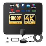 TV Antenna Indoor Long Range 900 Miles, Supports 4K 1080p Smart TV Signal Reception with Signal Amplifier 16ft HDTV Coax Cable