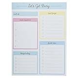 Graphique Get Busy Large Notepad, “Let’s Get Busy” Notepad with 150 Tear-Off Sheets and 4 Blank Lists Per Page, Perfect for Planning your Day, Groceries, Notes, and More, 6" x 8"