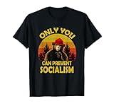 Vintage Funny Only you can prevent socialism Bear Camping T-Shirt