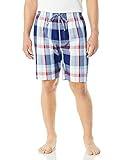 Nautica mens Soft Woven 100% Cotton Elastic Waistband Sleep Short pajama bottoms, Deep Blue, X-Large US