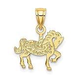 FJC Finejewelers 10 kt Yellow Gold Carousel Horse Charm 16 x 13 mm