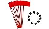 Tall Plastic 11in. Red Desk Flag Up Down Flip Function Do Not Disturb Help Stop Alert Status Away Signal Closed On a Call Cubicle Computer Station (10 Pack)