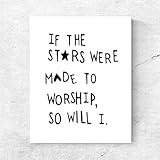 ZLKAPT Starry Devotion: 'If the stars were made to worship so will I' - Minimalist Christian Wall Art Print, Unframed God-Inspired Design for Trendy Bible Decor (11X14 Inches)