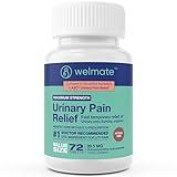 WELMATE - Urinary Pain Relief - Fast Acting UTI Relief - Phenazopyridine HCl 99.5 mg - Bladder Discomfort & Pain Relief Tablets - 72 Count