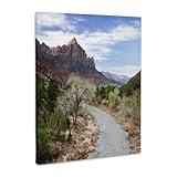 3dRose, Virgin River, Watchman, Zion NP, Utah - US45 CHA0206 - Chuck Haney, Museum Grade Canvas Wrap 8x10