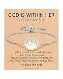 Eryuor Mustard Seed Bracelet Jewelry Confirmation Baptism Gifts for Teen Girls Teenage Birthday Religious Christian Faith Women Adults 12 14 16 18 13 Trendy Stuff Easter Basket Stuffers