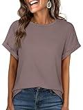 ANRABESS Oversized Tshirts for Women Summer Tops Short Sleeve Casual Loose Basic Tee Shirt Cute Outfits 2025 Trendy Clothes Brown Medium