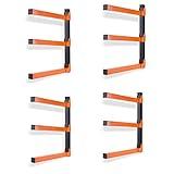 Ultrawall Wall Mount Wood Organizer and Lumber Storage Metal Rack with 3-Level - Indoor & Outdoor Use, 4 Pack