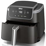 Ninja Air Fryer Pro 4-in-1 with 5 QT Capacity, Air Fry, Roast, Reheat, Dehydrate, Air Crisp Technology with 400F for hot, 120 Volts, Nonstick Basket & Crisper Plate, Grey, AF141