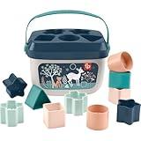Fisher-Price Stacking Toy Baby’s First Blocks Set of 10 Shapes for Sorting Play for Infants Ages 6+ Months, Navy Fawn​