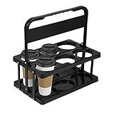 Portable Drink Carrier for Big Cups, Foldable Plastic Cup Holder, Reusable Cup Holder Carrier with Handle, Drink Delivery Carrier