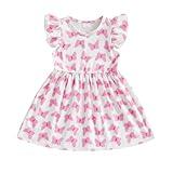 Toddler Baby Girls' Dresses Kid Little Girls Summer Outfit Casual Cartoon Round Neck A-Line Beach Dresses (Butterfly, 12-18 Months)