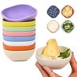 BGHEOUYV 8 Pack Small Bowls, 4.5 OZ Assorted Colors Dipping Sauce Cups, Ice Cream Bowls, Wheat Straw, Unbreakable, Plastic Prep for Side Dishes, Dessert, Snacks