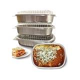 ShopexZone Aluminum Food and Storage Containers | Reusable & Disposable Tray with Lids | Freezer & Oven Safe | Meal Prep, Baking, Roasting, Storing & Reheating | Perfect for Holidays | Medium, 4 Pack