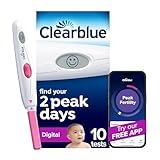 Clearblue Digital Ovulation Predictor Kit, Featuring Ovulation Test with Digital Results, 10 Digital Ovulation Tests