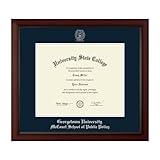 Framerly - Georgetown University Mccourt School of Public Policy 17" w x 14" h Diploma Frame - Fits a bachelor's, master's and phd - Gold Embossed Diploma Frame