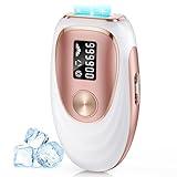 Oreeth IPL Laser Hair Removal Device for Women & Men - Home 45°F Ice-Cooling Contact for Painless & Long-Lasting Results, 86% Hair Reduction in 3 Weeks for Full Body & Bikini Line, Rose Gold
