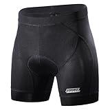 Souke Sports Men's Cycling Underwear Shorts 4D Padded Bike Bicycle MTB Liner Shorts with Anti-Slip Leg Grips (Black, XX-Large)