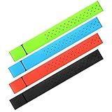 Oudain 4 Pcs 14. 2 x 0. 8 Inch Replacement Heart Rate Monitor Band, Soft Heart Rate Armband Strap, Theory Fitness Adjustable (Black, Orange, Green, Blue)