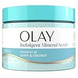 Olay Body Indulgent Mineral Scrub, Skin Exfoliating & Massaging Pearls, Nourishing Soft & Gentle Formula, Renewing BHA, Vitamin B3 Complex, Luxurious Fragrances, Coconut & Guava Scent, 11 oz