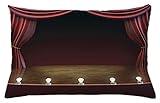 Lunarable Musical Theatre Throw Pillow Cushion Cover, Vintage Classical Old Fashioned Theater Musical Performing Arts, Decorative Rectangle Accent Pillow Case, 26" X 16", Maroon White