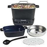 STIRMAX DELUXE 7.5 Quart Digital Multi-Cooker with Automatic Paddle to Stir and Shred, 9 in 1 programmable presets to Sauté, Sear, and Brown Food Before Simmering – Accessories, Skillet, & Cookbook