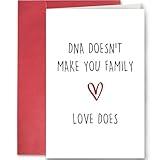 SuperShunhu Father’s Day Card for Stepdad, Heartfelt Card Gift from Stepson Stepdaughter, DNA Doesn't Make You Family, Love Does
