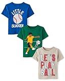 The Children's Place,Baby Boys,and Toddler Sports Short Sleeve Graphic T-Shirts,Multipacks,Play Ball/Soccer/Baseball 3-Pack,5 Years