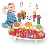 LESSETI 20 in 1 Baby Musical Toys - Interactive Piano Keyboard Drum Set for Infant 6 9 12 18 Months, Toddlers 1-3, Early Learning Development Educational Toy, Birthday Gift for Boys Girls 1 2 3 4