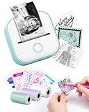 Memoking Sticker Printer - T02 Print Pods Mini Printer Portable Thermal Inkless Sticker Maker Machine Bluetooth Label Maker Pocket Instant Print for Study Graphics, Anatomical Diagrams, Students