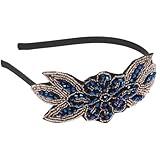 Beaupretty Retro 1920s Hairband Flapper Headpiece with Leaf Design, Rhinestone Beadwork for Women's Theme Party