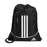 adidas Alliance Sackpack, Drawstring Backpack, Lightweight Small Gym Bag for Women and Men, Black, One Size