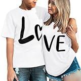 Couples Sweatshirts for Him and Her Matching Couple Shirts Long Sleeve Cute Outfits Men Matching Sweatsuits Men Pajama Set Christmas Red Couple T Shirt Purple Suit(Women,White,Large)