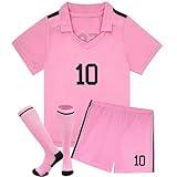 Soccer Jerseys for Kids Boys Girls Youth for Sport Football Training Uniform Soccer Fans Shirt Gift Kit 5 Set Pink