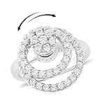 SHOP LC DELIVERING JOY Fashion Stylish Spinner Ring White Cubic Zirconia CZ Women Jewelry Size 8 Cttw 1.6 Birthday Gifts