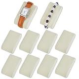 AHANDMAKER 10Pcs Velvet Bracelet Watch Pillows Jewelry Display Pillows White Watch Bangle Storage Cushion Pad for Small Business Sales Home Bracelet Display Storage, 8x4x3cm