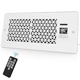 MATULSA Register Booster Fan for 4" x 10" Register Holes with Remote Control and Thermostat, 10-Speeds Floor Vent Fans Booster - Enhances AC Heating&Cooling Airflow, Quiet Air Duct Fan for Wall, White