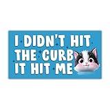 ULTRAVUTT [7.5"x3.75"] Hot Girls Hit Curbs Car Sticker, Funny Bumper Stickers for GenZ Ladies Drive, Gifts Idea for Car Truck