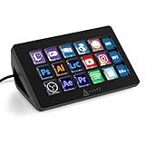 A.JAZZ AKP153 Streaming Studio Controller Keypad Type-c Wired with 15 Macro LCD Key&1 Side Screen Display Detachable Stand for Multi Action Triggered in Win MAC Twitter TikTok YouTube OBS App(Black)