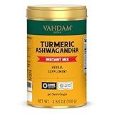 VAHDAM, Turmeric Ashwagandha - Ashwagandha with Turmeric, Ginger & Black Pepper | Non-GMO & Gluten Free | HERBAL SUPPLEMENT - 40 Servings
