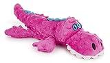 goDog Gators Squeaky Plush Dog Toy, Chew Guard Technology - Pink, Large