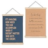 LUVADIAN Inspirational Leadership Wall Art, Office Decor, Motivational Poster Hanger Frame, Home Inspirational Decor, Teamwork Artwork, 12x16 Inches Set of 2